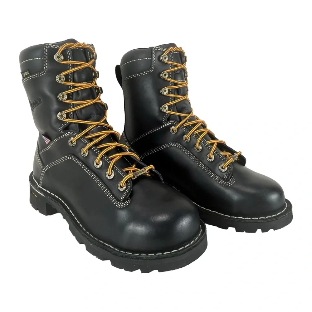 Danner Quarry USA Men 7.5D‎ Black Gore Tex EH Vibram Heavy Duty Work Boots